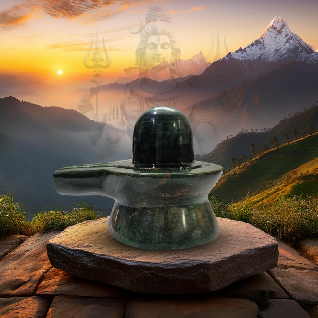 Green Jade Shivling