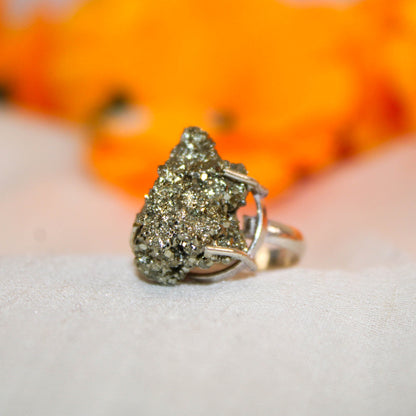 Money Attraction Pyrite Ring