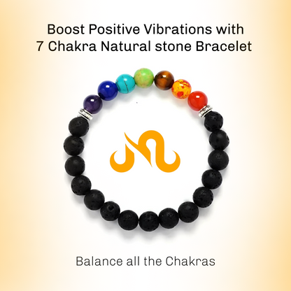 7 Chakra Natural stone Bracelet -With Certificate