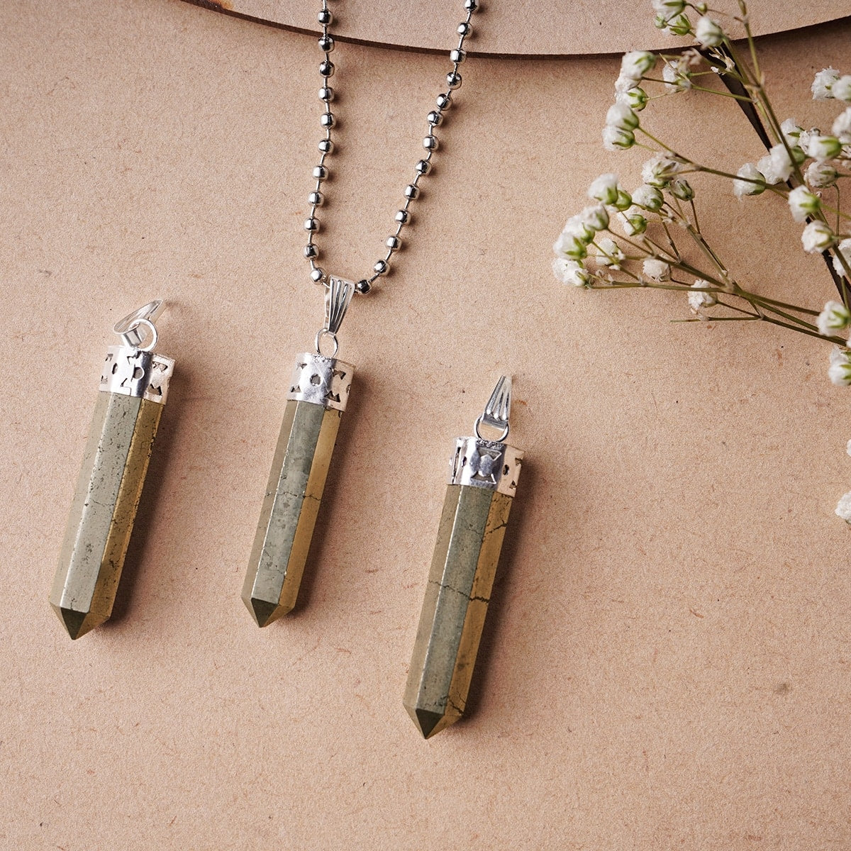 Authentic Pencil Pyrite Pendant